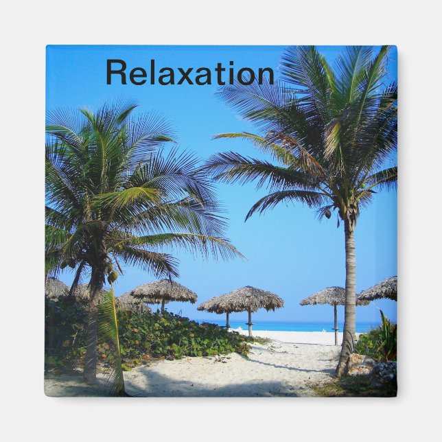 Imã Praia Sandy com Palmeiras e Uma Magna de Visão Oce (Frente)