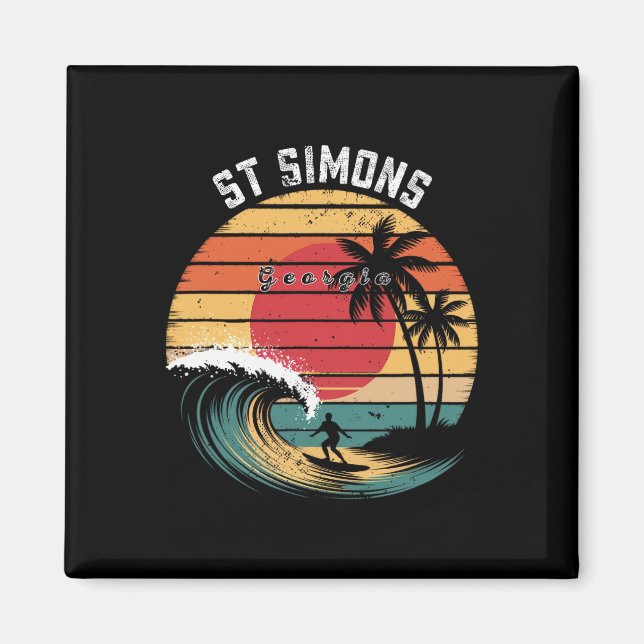 Imã Praia St Simons Geórgia Praia Surfe  (Frente)