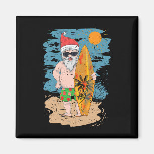 Imã Praia Surfe Papai Noel Divertido Verão Havaí Natal
