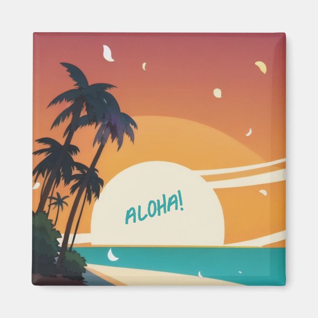 Imã Praia tropical/havaiana/aloha (Frente)