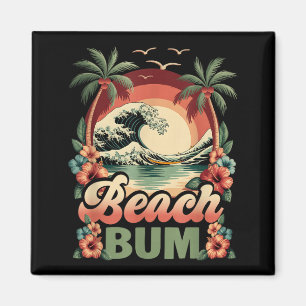 Imã Praia um surfista onda vintage pôr do sol tropical
