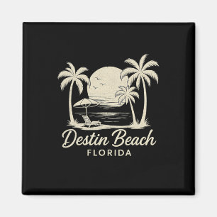 Imã Praia Vintage Destin Flórida Retro Pôr do Sol na P