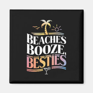 Imã Praias Booze e Besties Coconut Tree Summer