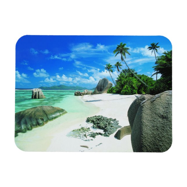 Ímã Praias Tropicais | Ilha La Digue (Horizontal)