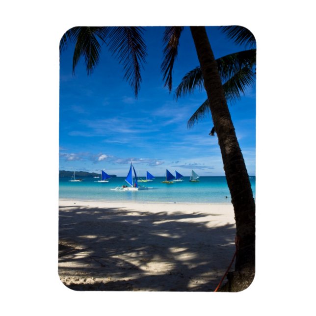 Ímã Praias Tropicais | White Beach Boracay Filipinas (Vertical)