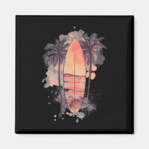 Imã Prancha de Surf Aquarela Surf Praia Palmeiras Sur