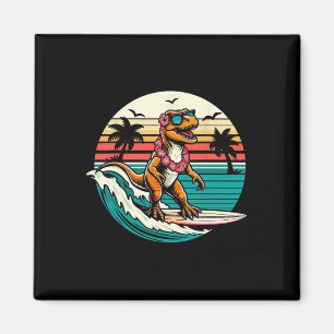 Imã Prancha de Surf de Dinossauro Engraçado Praia Verã