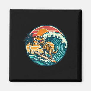 Imã Prancha de Surf de Dinossauro Engraçado Praia Verã