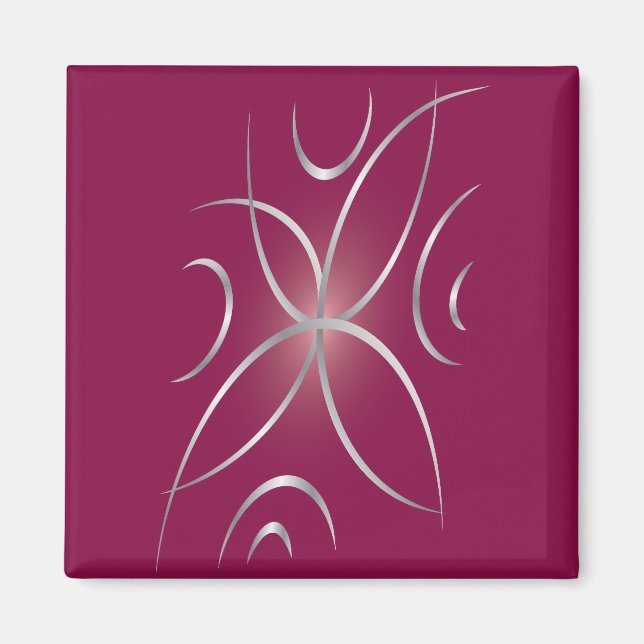 Imã Prata com magenta (Frente)