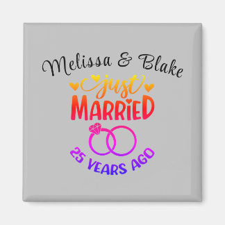 Imã Prata de Nomes Personalizados de Aniversário de Ca