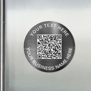 Imã Prata de Promocional de Código QR Moderno