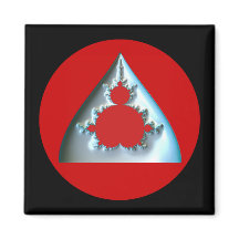 Prata Gradiente Mandelbrot Em Círculo Vermelho