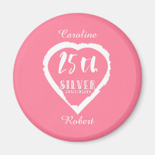 Imã prata tradicional de aniversário de casamento de 