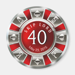 Imã Prata vermelha do aniversário de 40 anos   da