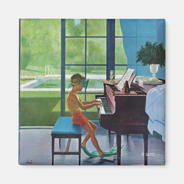 Imã Prática de Piano no Poolside (Frente)