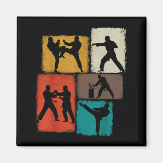 Imã Praticante de Taekwondo Colagem Homens Crianças Tr