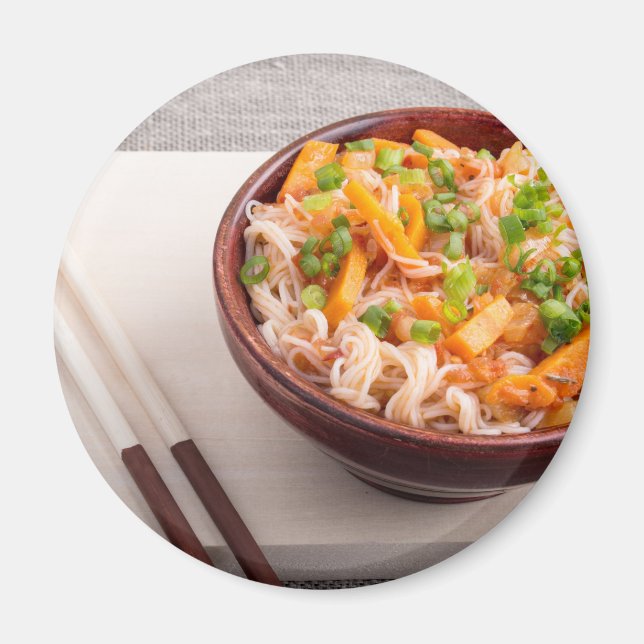 Imã Prato asiático de vaso de arroz e de legumes (Frente)