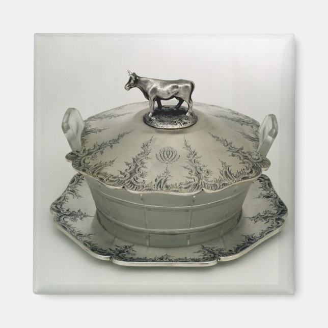 Imã Prato de manteiga com base em vidro de fosco (Frente)