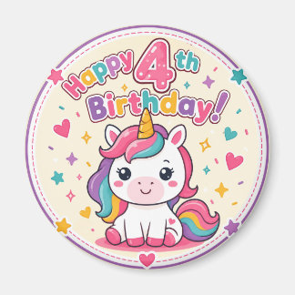 Imã Prato de Papel Mágico para 4º Aniversário do Unicó