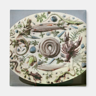 Imã Prato de Rustique Figuline com um fundo branco