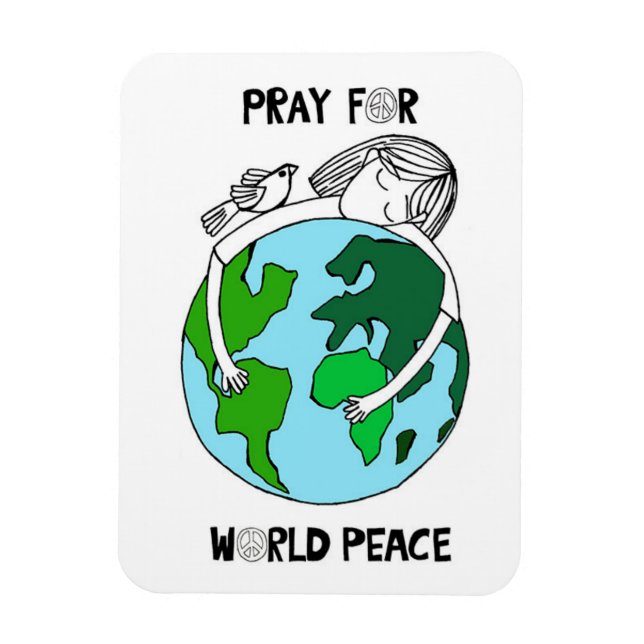 Ímã Pray For World Peace (Vertical)