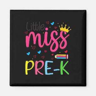 Imã Pré-k Little Miss de Volta às Aulas Meninas Pré-k