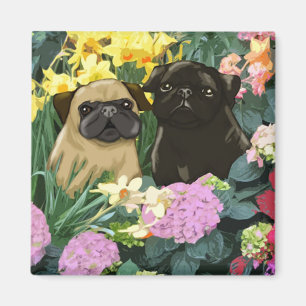 Imã Precioso Primavera Pugs Magnets