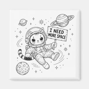 Imã Preciso de Mais Espaço Gato Astronauta Engraçado