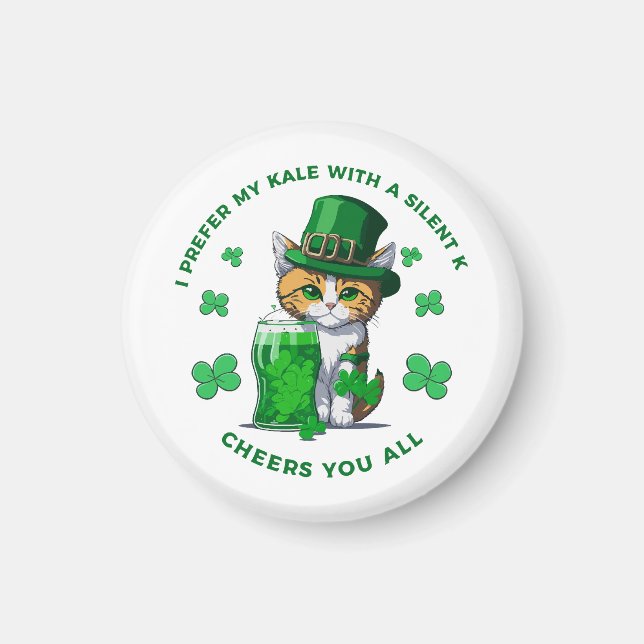 Imã Prefiro Minha Kale Com Uma Cerveja Engraçada E Sil (Frente)