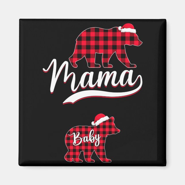 Imã Pregnant Women Mom Mama Bear Pregnancy Christmas P (Frente)