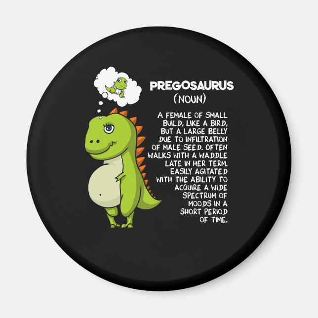 Imã Pregosaurus T-Rex Dinossauro Mãe Gravidez Mãe (Frente)