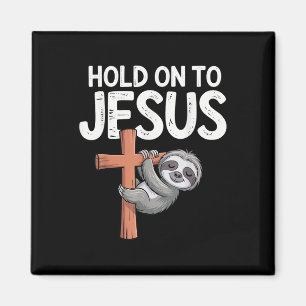 Imã Preguiça Pendurada Segure-se Em Jesus Deus Cristão