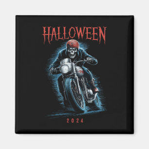 Imã Preguiçoso Do Esqueleto Biker Na Spoo De Halloween