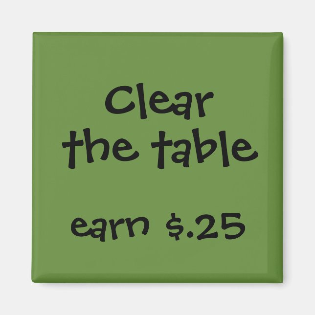 Imã Prêmios Chore para Crianças (Frente)