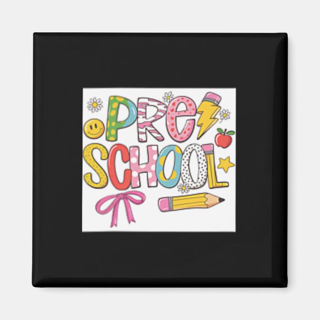 Imã Préppy Coquete De Volta à Escola Pré-Escolar Menin (Frente)