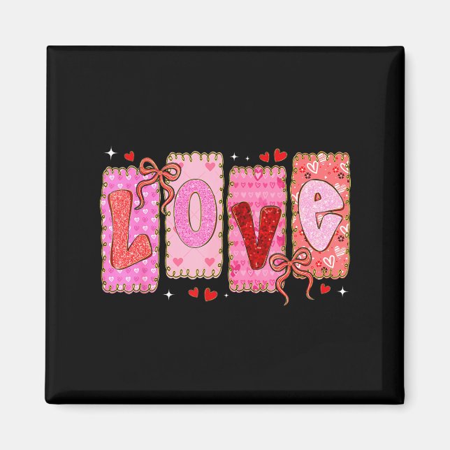 Imã Preppy Love Valentine Nk Coquette Bow Girl Women K (Frente)