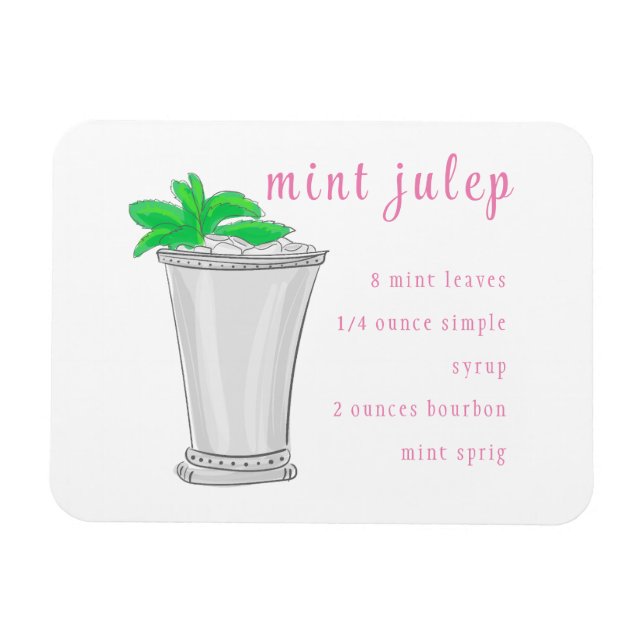 Ímã Preppy Mint Julep Bar Recipe (Horizontal)