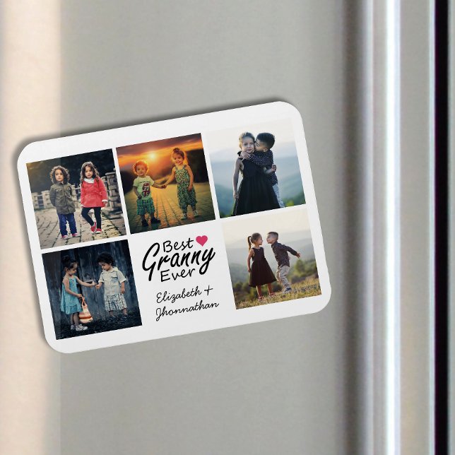 Ímã Presente da melhor vovó de colagem de fotos de tod (Criador carregado)