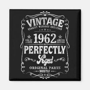 Imã Presente de 60 Anos de Idade Vintage 1962 60º Aniv