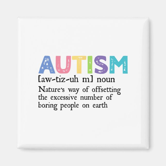 Imã Presente de Admissão de Consciência do Autismo Def (Frente)