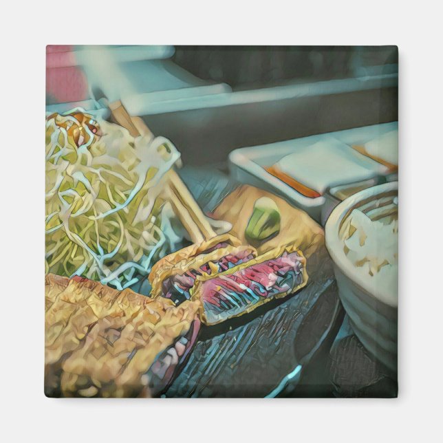 Imã Presente de amante de sushi japonês (Frente)