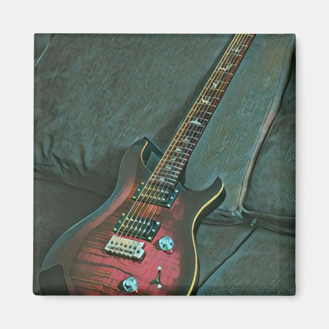 Imã presente de amantes de guitarra de músico (Frente)