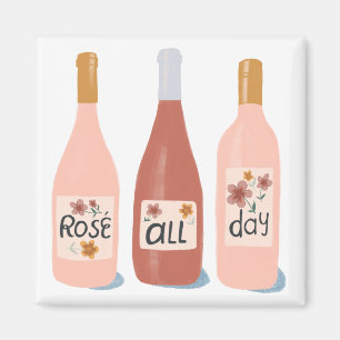 Imã presente de amantes de vinho do rosa All Day