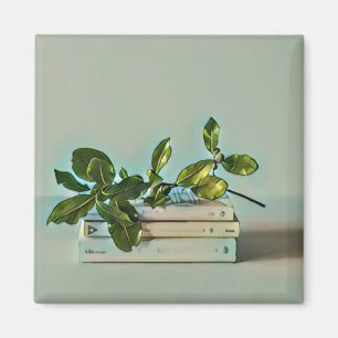 Imã presente de aniversário da biblioteca