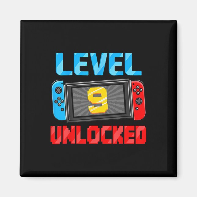 Imã Presente de Aniversário de 9 Anos para Jogador com (Frente)