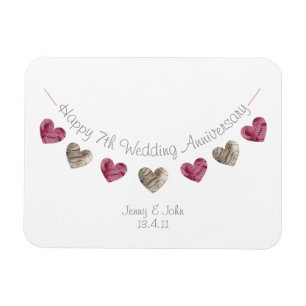 Ímã presente de aniversário de casamento da 7 da Wool