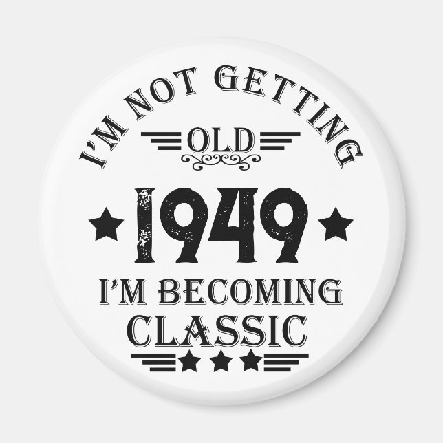 Imã presente de aniversário de vintage personalizado (Frente)