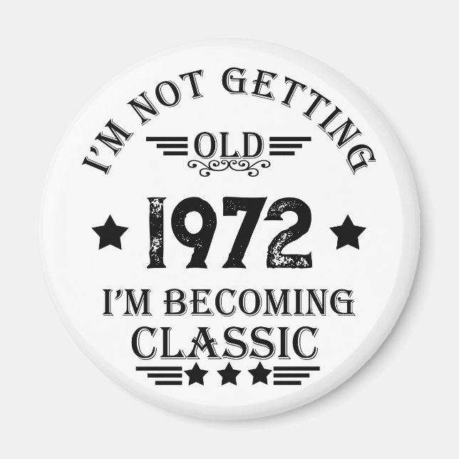 Imã presente de aniversário de vintage personalizado (Frente)