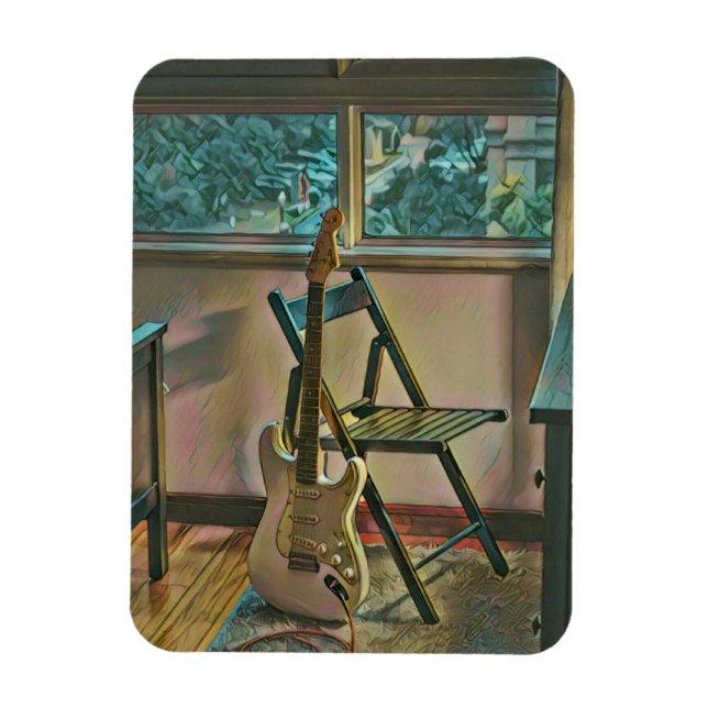 Ímã presente de aniversário guitarrista (Vertical)