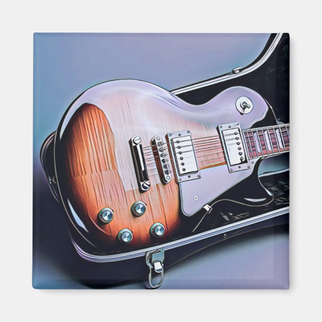 Imã Presente de aniversário guitarrista da Vintage (Frente)